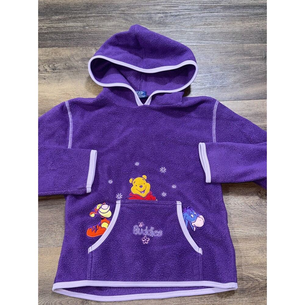 Disney Winnie the Pooh Friends Purple Fleece Kids Hoodie Tigger Eeyore Medium